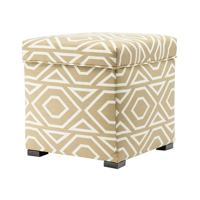 Tami Modern Upholstered Living Room Storage Ottoman Beige