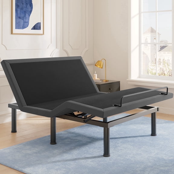 Sino Luban Adjustable Bed Frame Full with Remote, Ergonomic Adjustable Base with Head & Foot Incline, Zero Gravity, Nightlight, Quiet Motor, and 3 Height-Adjustable Legs, Easy Assembly
