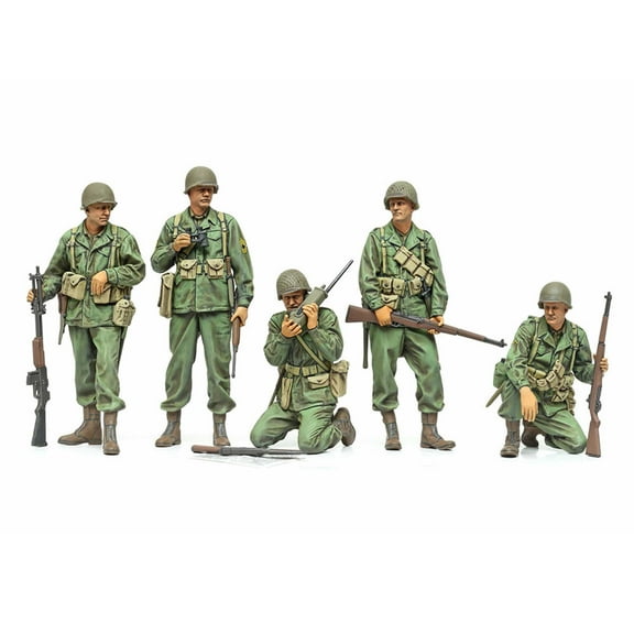 Tamiya 1/35 U.S. Infantry Scout Action Figure Set Plastic Unvarnished, 0.3 lb