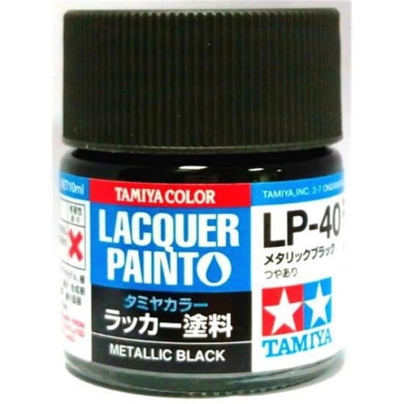 Tamiya 10 ml Lacquer Paint LP-40 Metallic Bottle - Black