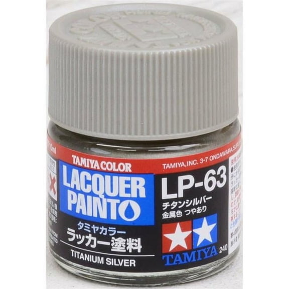 Tamiya 10 ml Lacquer Paint LP-63 Titanium Bottle - Silver