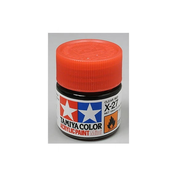 Tamiya 81527 Acrylic Mini X27 Clear Red 1/3 oz TAM81527