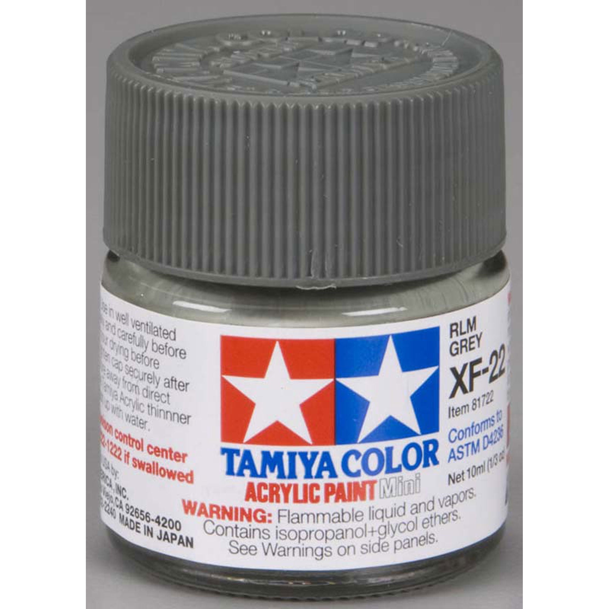 Tamiya 81722 XF-22 Flat RLM Gray Paint Mini 10 ml Bottle - Walmart.com