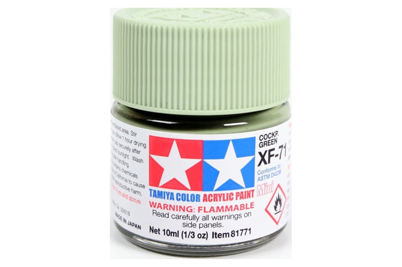 Tamiya 81771 XF-71 Flat Cockpit Green Paint Mini 10 ml Bottle - Walmart.com