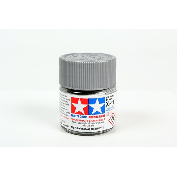 Tamiya Acrylic Mini X11 Chrome Silver TAM81511 Plastics Paint Acrylic