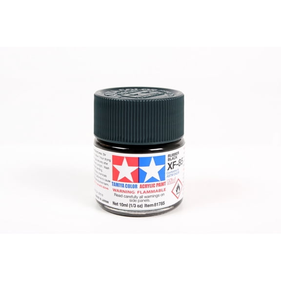 Tamiya Acrylic Mini XF-85 Rubber Black 10ml 10ml (1/3oz) TAM81785