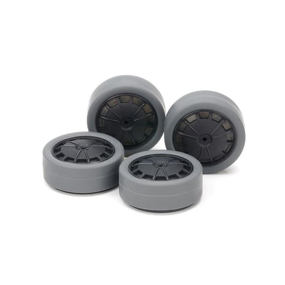 Tamiya TAM15545 JR 26 mm Tires & Carbon Wheels - Hard & Small Diameter - Low