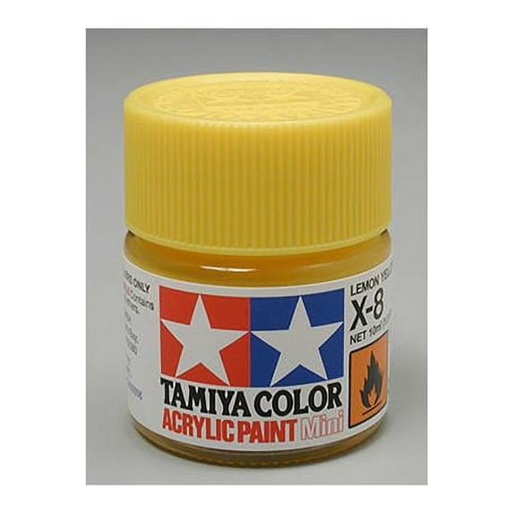 Tamiya Paint TAM81508 0.33 oz Tamiya Acrylic Mini Paint - Lemon Yellow