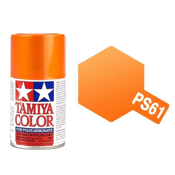 Tamiya Polycarbonate PS-61 Metallic Org TAM86061 Lacquer Primers & Paints