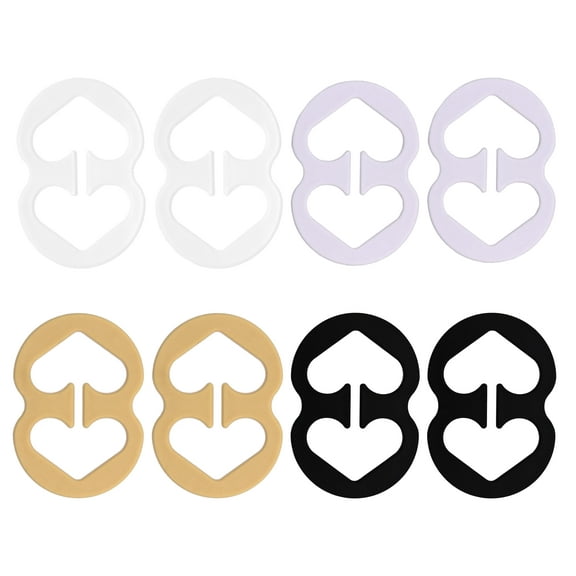 Tamlien Women Bra Strap Clips for Racerback, Anti-Slip Buckles Conceal Straps, Racerback Conceal Straps (Bra Straps Clips 8 packs, Black, White, Beige, Clear)