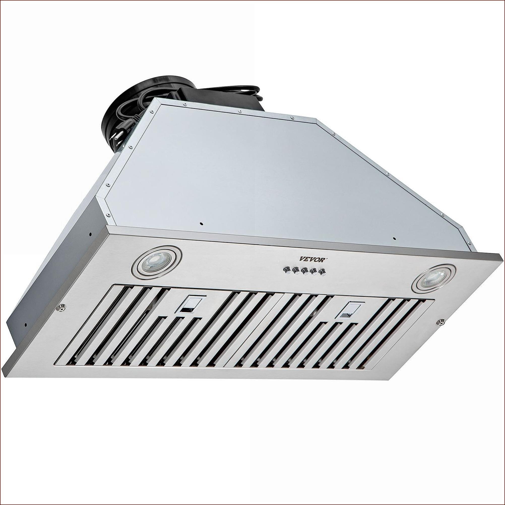 Tammesy 30 Inch 800CFM 3-Speed Stainless Steel Built-in Insert Range Hood, Ducted/Ductless Convertible Kitchen Vent with LED Lights
