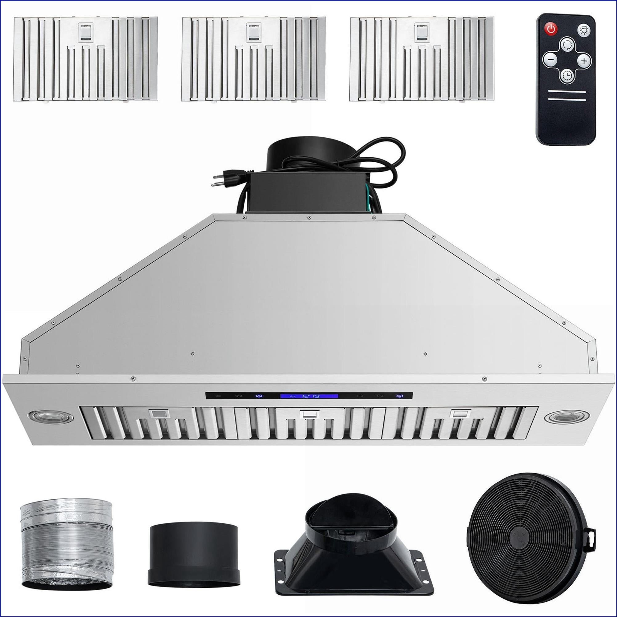 Tammesy 36 Inch Insert Built-in Range Hood, 900CFM 4-Speed Stainless Steel Kitchen Vent, Ducted/Ductless Convertible with Touch & Remote Control