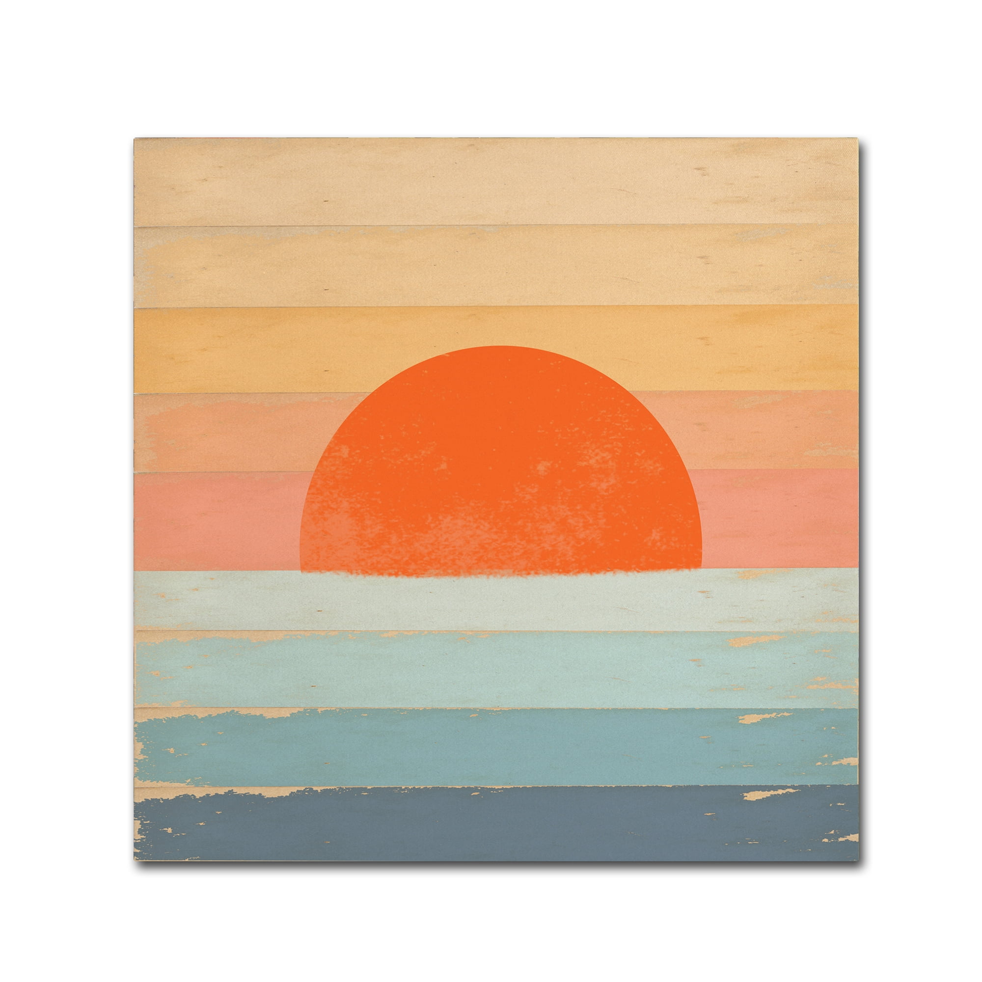 Sunrise Over the Sea 18"x18" Multicolor Canvas Art