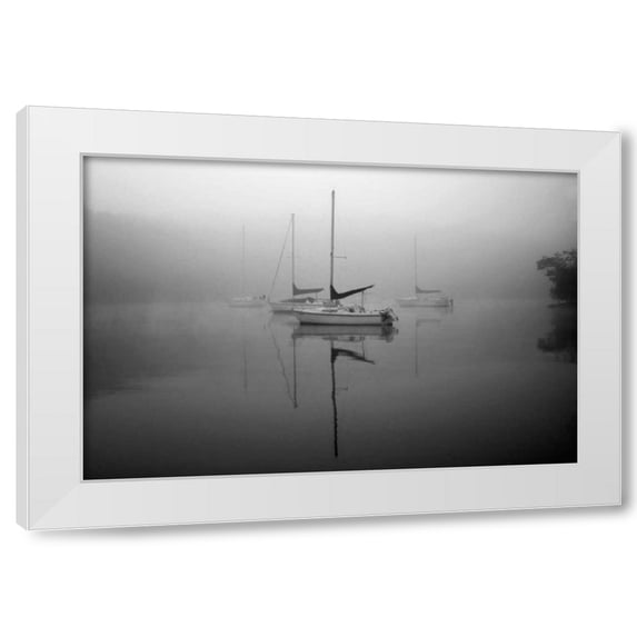 Tammy Putman 18x13 White Modern Wood Framed Wall Art Titled - In the Fog