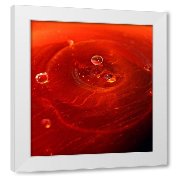 Tammy Putman 4x24 White Modern Wood Framed Wall Art Titled - Red Drink Drop I