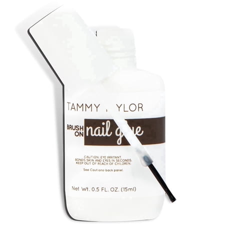 Tammy Taylor Nail Glue, Brush-On UV Cure Evenly Clear Finish, 15ml