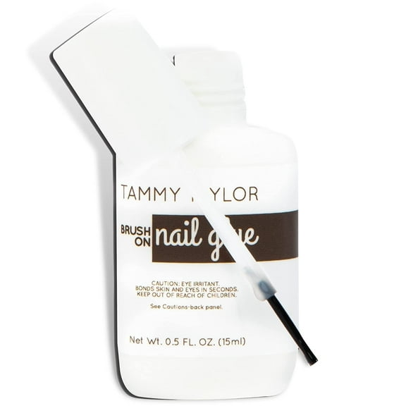 Tammy Taylor - Brush on Nail Glue | Strong Dry-Clear Gel for Nails and Extensions, Tips and Even Natural Breaks | Compact Size - 0.5 oz