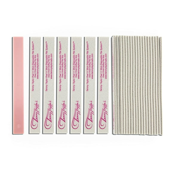 Tammy Taylor Peel ‘N’ Stick Clean Finish Buffer | Natural Nail Buffing File for Fingernails and Toenails | Professional, Sanitary, Replaceable, Durable Cloth Material | 10 Pack