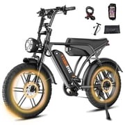 Tamobyke Peak 2000W Electric Bike, 20 Fat Tire E-Mountain Bikes, 48V 31.2Ah 32mph Ebike for Adults Full Suspension UL2849
