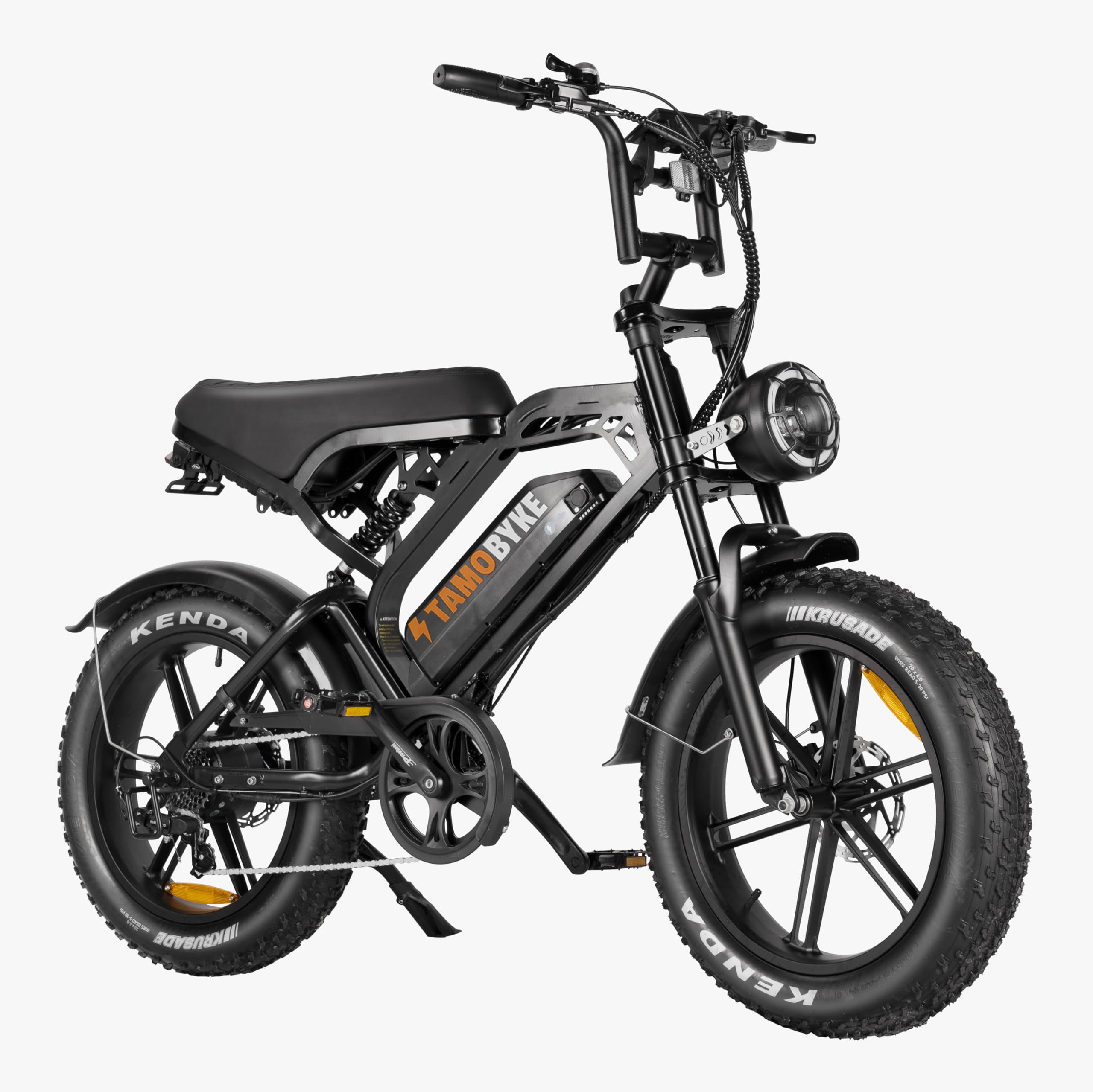 Tamobyke 750W Electric Bike for Adult, 28mph 48V/15Ah Removable Li-Ion Battery, 20" x4.0 Fat Tire Motorcycle Style E-bike for Commute/Work/Tough/Snow Road UL2849