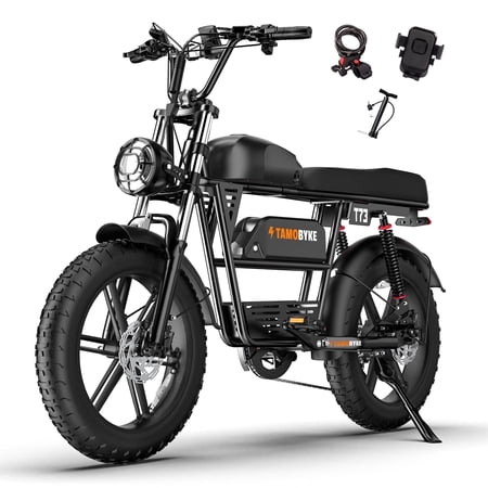 Tamobyke Electric Bike for Adults, 1500W 33mph 48V 36.4Ah Dual Battery Mountain Ebike,20" Fat Tire Full Suspension UL2849
