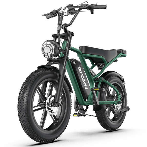 Tamobyke T60 Electric Bike for Adults, 750W 28MPH, 48V 18.2Ah Battery, 20" Fat Tire E-Mountain Bike, Full Suspension,Class 3,UL2849