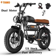 Tamobyke T73PROMAX 3000W Electric Mountain Bike for Adults,37.5 MPH,Dual Motor,20" Fat Tires,48V 36.4Ah Battery,Dual Suspension,5 Riding Modes