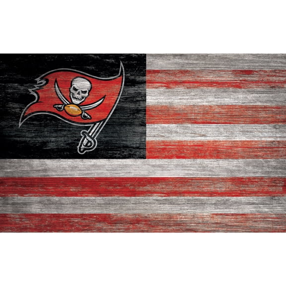 Tampa Bay Buccaneers 11'' x 19'' Distressed Flag Sign