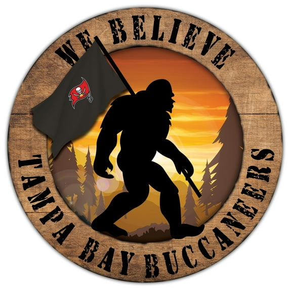 Tampa Bay Buccaneers 12'' We Believe Bigfoot Circle Sign