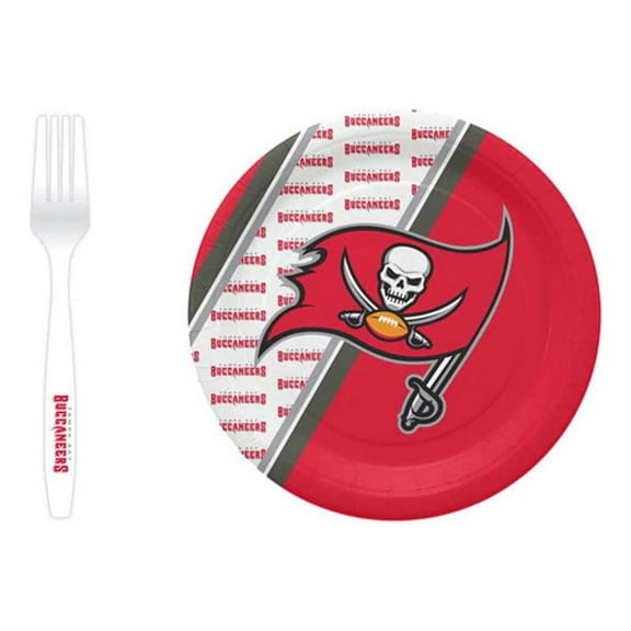 Tampa Bay Buccaneers 20 Pc Disposable Paper Plates And 20 Pc Plastic Forks
