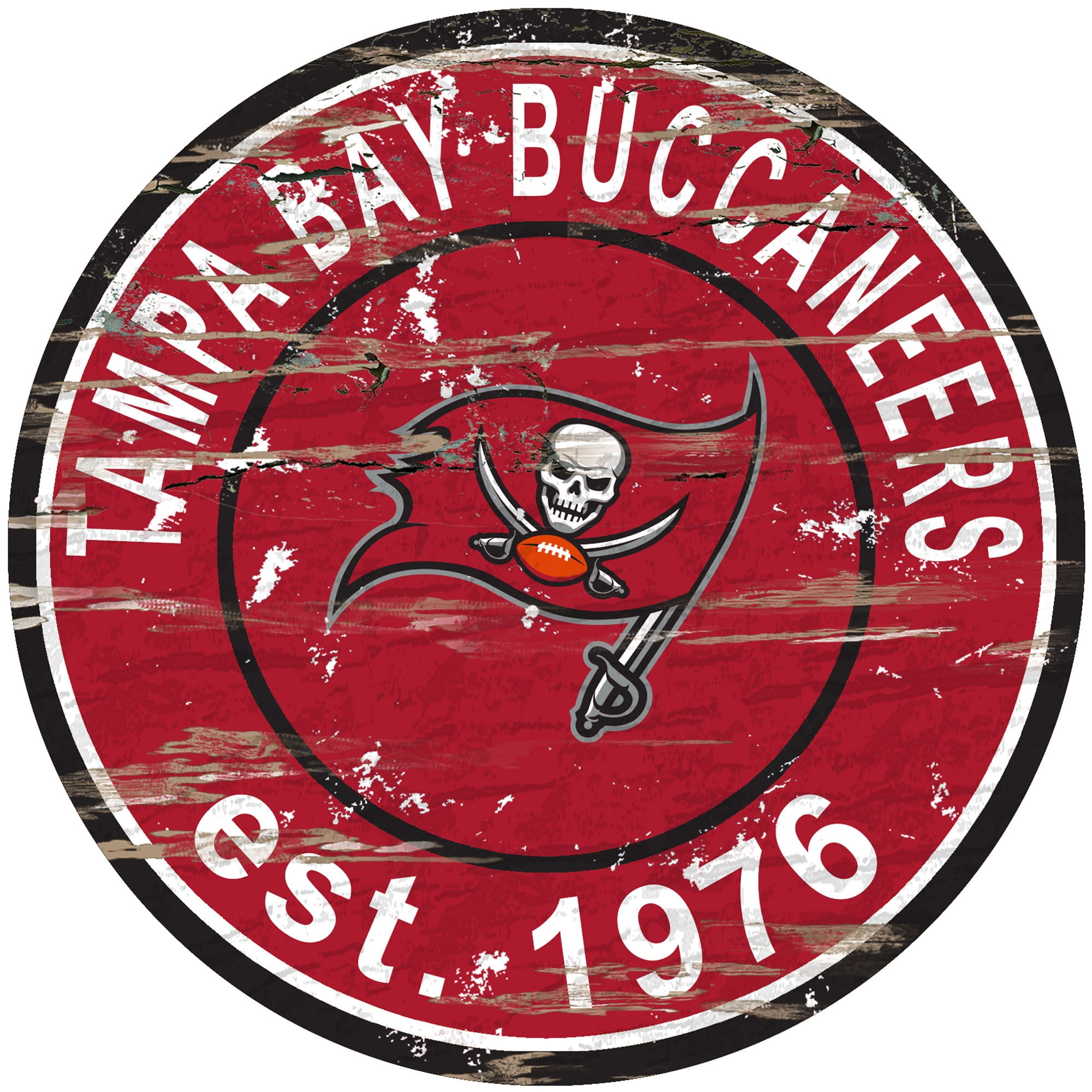 NFL Round Distressed Sign: Tampa Bay Buccaneers