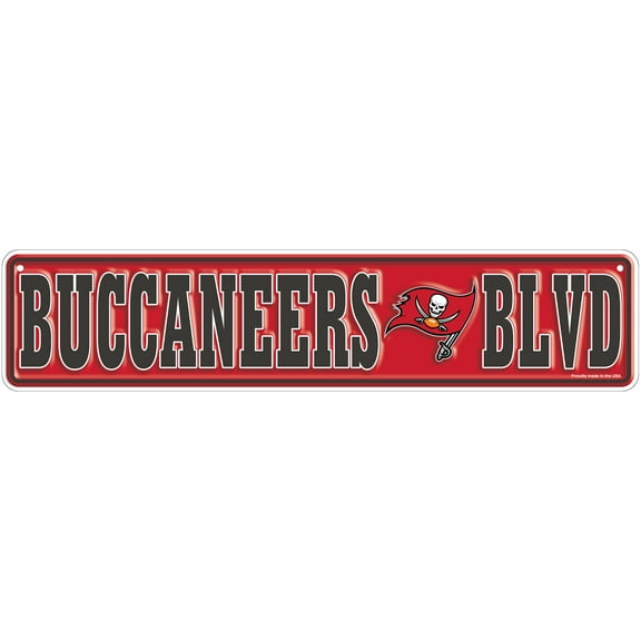 Tampa Bay Buccaneers 4" x 18" Team Boulevard Metal Sign