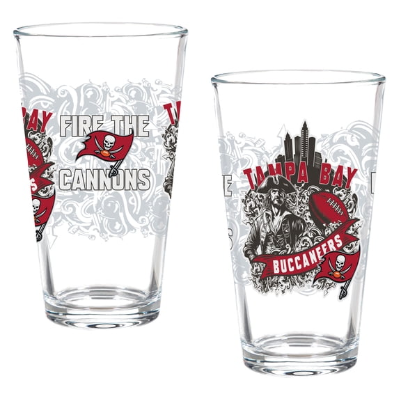 Tampa Bay Buccaneers Hometown Series 16oz Pint Glass 2-Piece Set with Gift Box