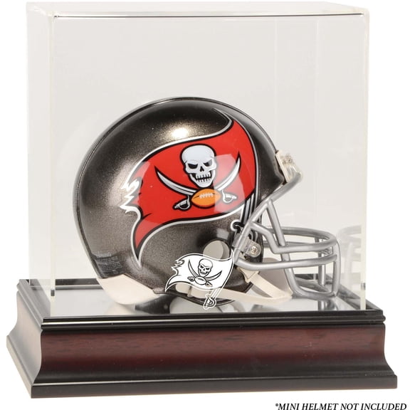 Tampa Bay Buccaneers Mahogany Logo Mini Helmet Display Case