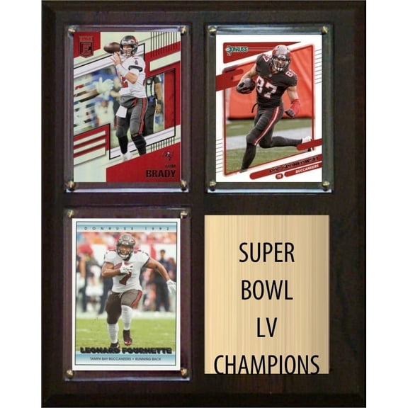 Tampa Bay Buccaneers Super Bowl LV Champions Fan Gift Plaque 8x10 3 Cards