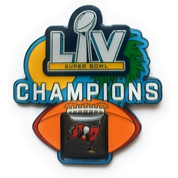 Tampa Bay Buccaneers Super Bowl LV Champions Metal Hat Lapel Pin Football Design Logo