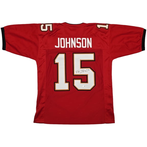 Tampa Bay Buccaneers Tez Johnson Autographed Red Jersey JSA Witness Stock #256793