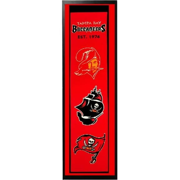Tampa Bay Buccs Logo History Felt Banner 14 x 37