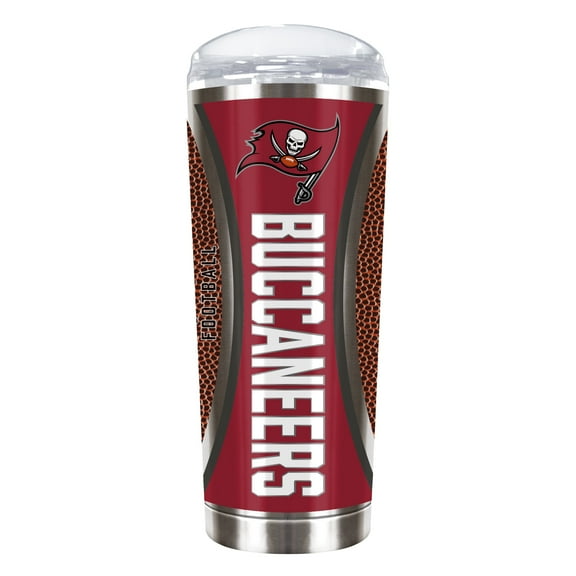 Tampa Bay Bucs 18 ounce vacuum insulated stainless steel team tumbler with Gameball graphic wrap