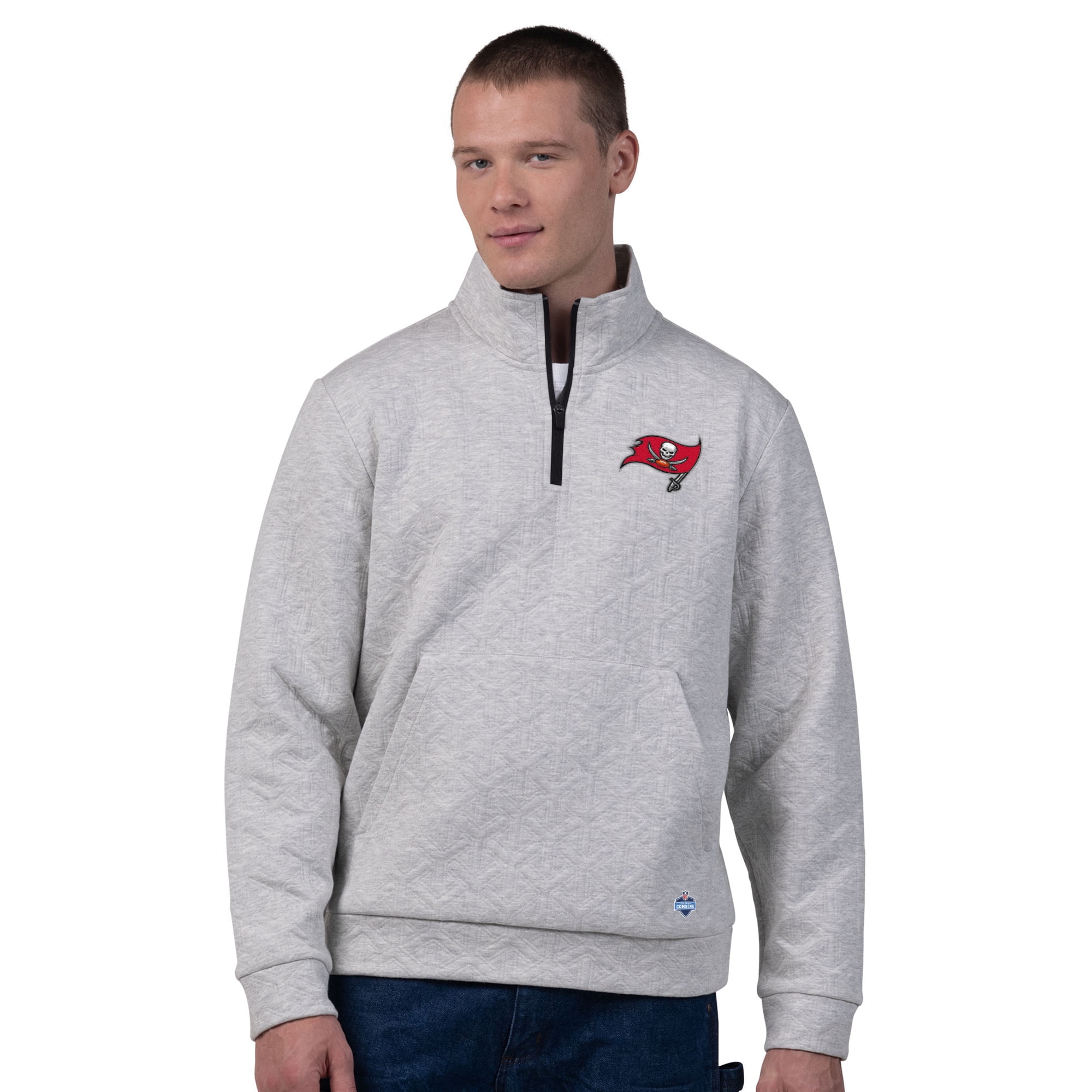 Tampa Bay Bucs Men's NFL Combine Textured 1/4 Zip Pullover Longsleeve Fleece
