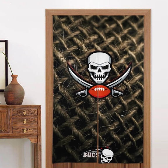 Tampa_Bay Door Curtain 34" x 56", Football Team Themed Blackout Door Curtain, Wardrobe Door Curtain, Bedroom Privacy Door Curtain, Living Room Door Curtain Decoration, Fan Team Luxury Home Decor