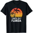 thumbnail image 1 of Tampa Bay Florida Retro Palms Vintage Sunset Summer T-Shirt, 1 of 5