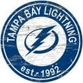 thumbnail image 1 of Tampa Bay Lightning 24'' x 24'' Distressed Round Sign, 1 of 1