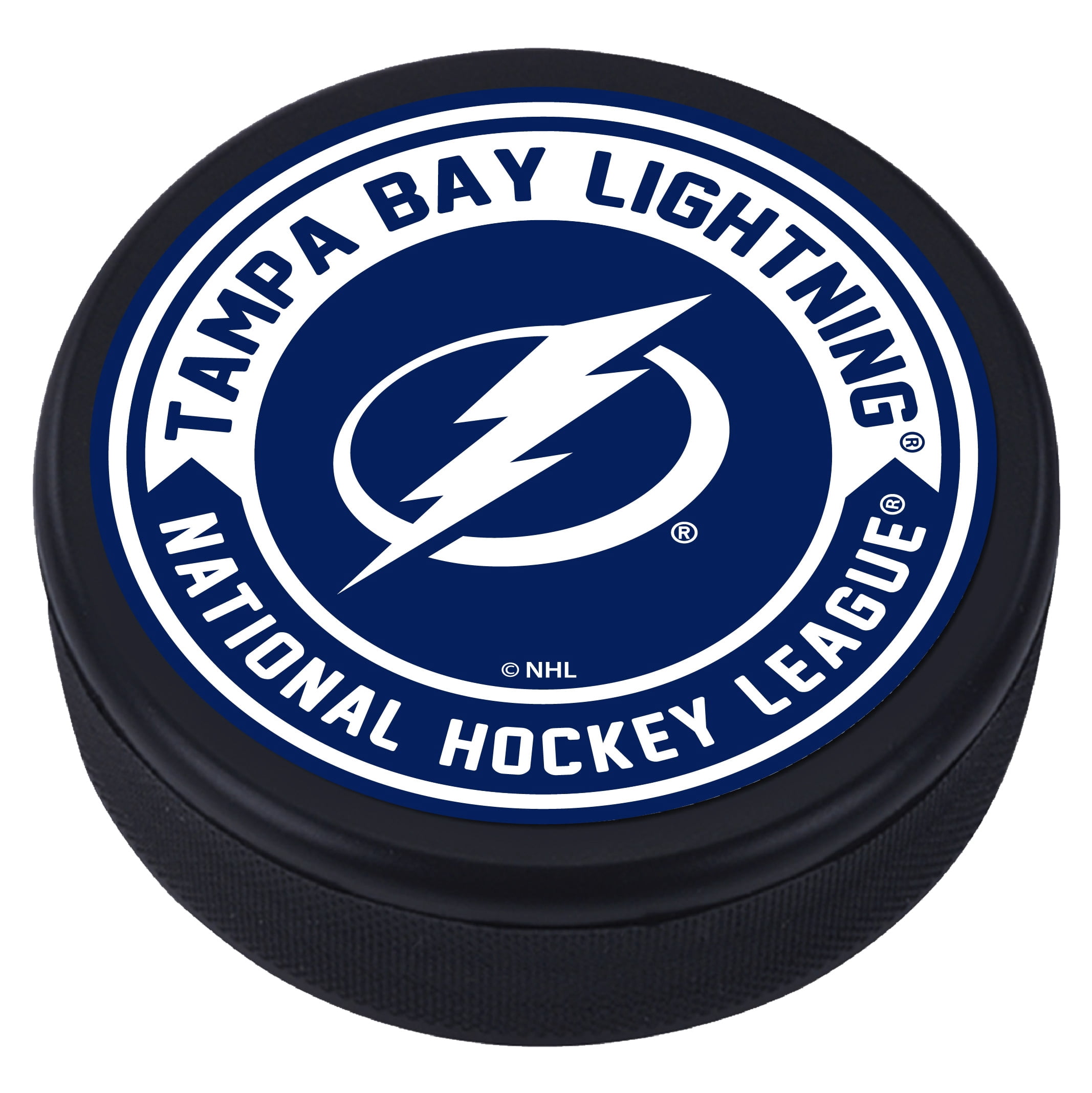 Tampa Bay Lightning Textured Puck - 3D Engraved NHL Regulation Hockey Puck
