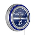 thumbnail image 1 of Tampa Bay Lightning Logo Retro Neon Analog Wall Clock with Pull Chain, 1 of 6