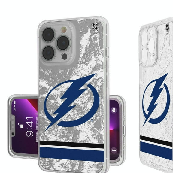 Tampa Bay Lightning iPhone Stripe Clear Ice Case