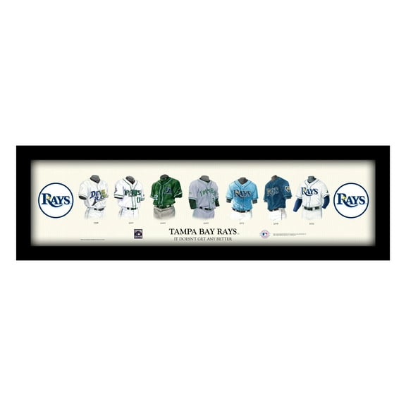 Tampa Bay Rays Cooperstown Collection Framed Uniform Heritage Art Print