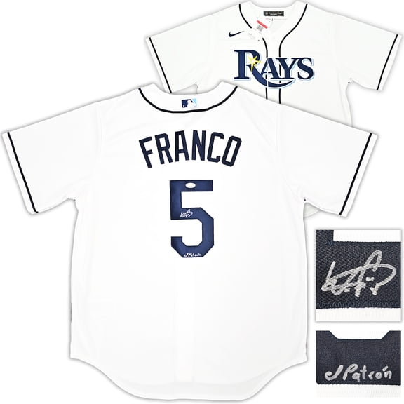 Tampa Bay Rays Wander Franco Autographed White Nike Jersey Size L "El Patron" JSA 218682