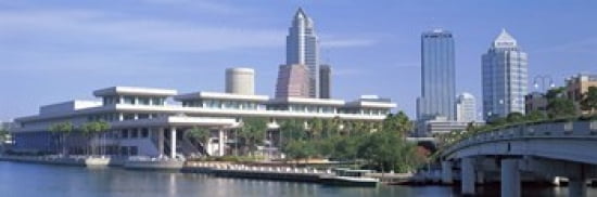 Tampa Convention Center Skyline Tampa Florida USA Canvas Art - Panoramic Images (36 x 12)