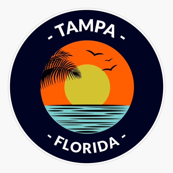 Tampa Florida Beach Sunset Sticker